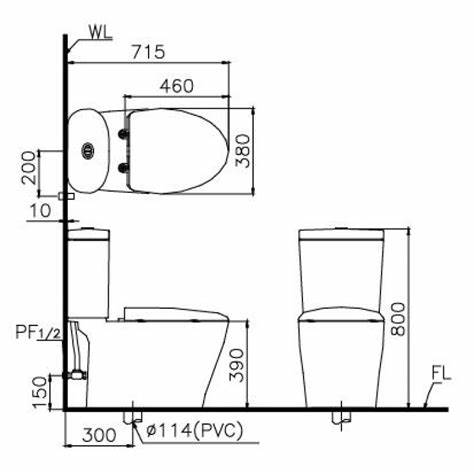 Bàn Cầu Nắp Rửa Cơ Caesar CD1348/TAF050 2 Khối