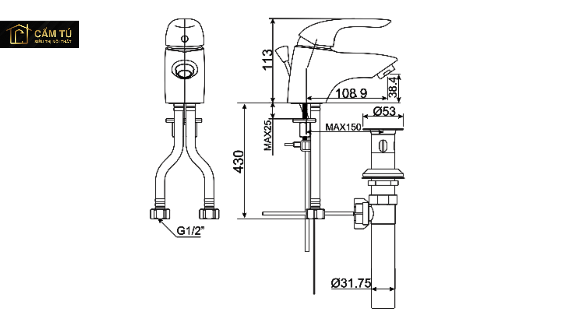 Vòi Lavabo Nóng Lạnh American Standard WF-1501 Saga