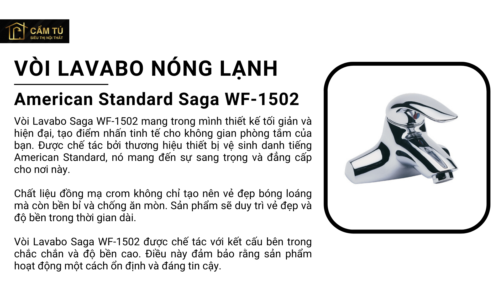 Vòi Lavabo 3 Lỗ American Standard WF-1502 Saga