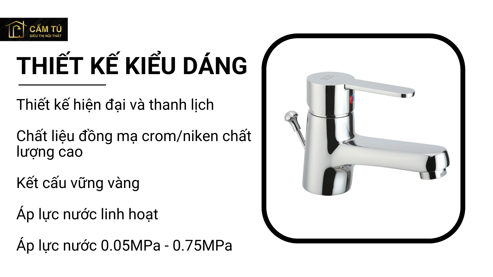 Vòi Lavabo Nóng Lạnh American Standard WF-6501 Seva