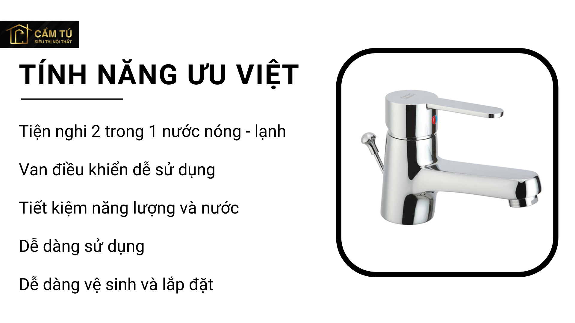 Vòi Lavabo Nóng Lạnh American Standard WF-6501 Seva