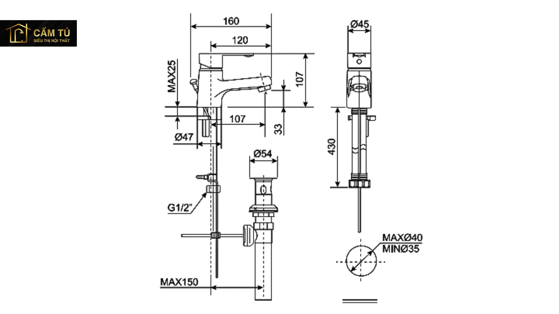Vòi Lavabo Nóng Lạnh American Standard WF-6501 Seva