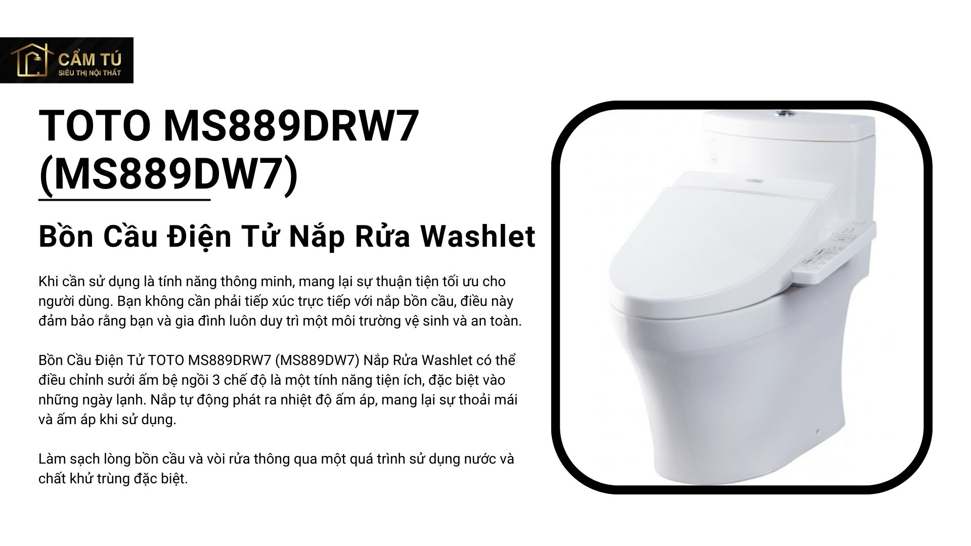 Bồn Cầu Điện Tử TOTO MS889DRW7 (MS889DW7) Nắp Rửa Washlet