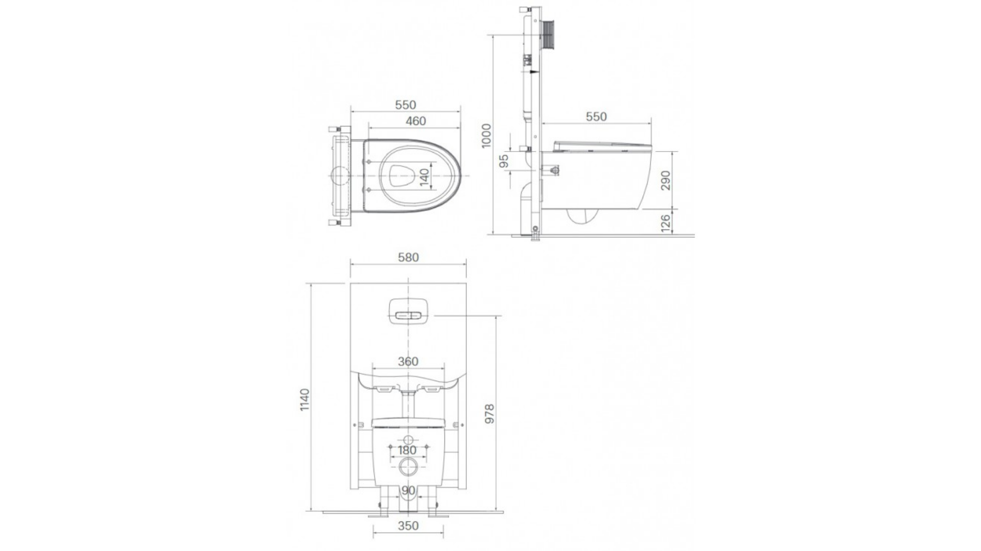 Bồn Cầu Treo Tường INAX AC-952/CW-H18VN Nắp Điện Tử