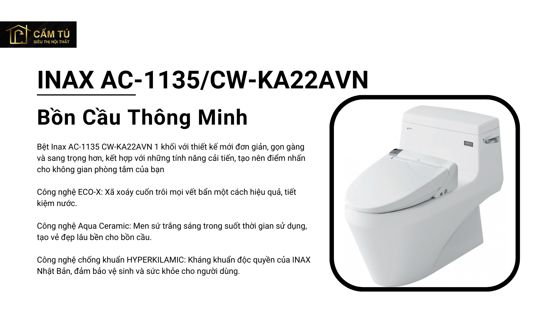 Bồn Cầu Thông Minh INAX AC-1135/CW-KA22AVN