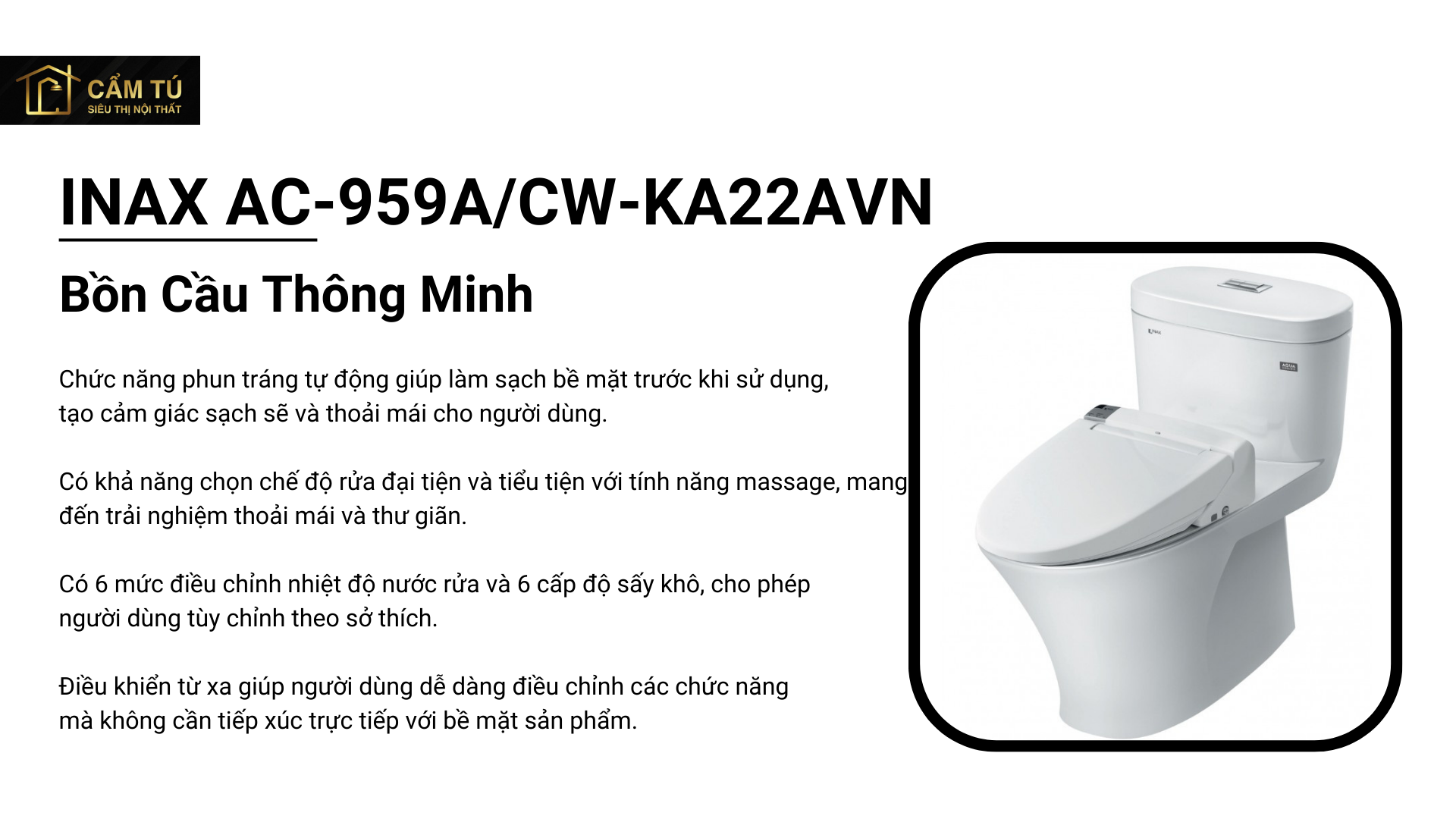 Bồn Cầu Thông Minh INAX AC-959A/CW-KA22AVN