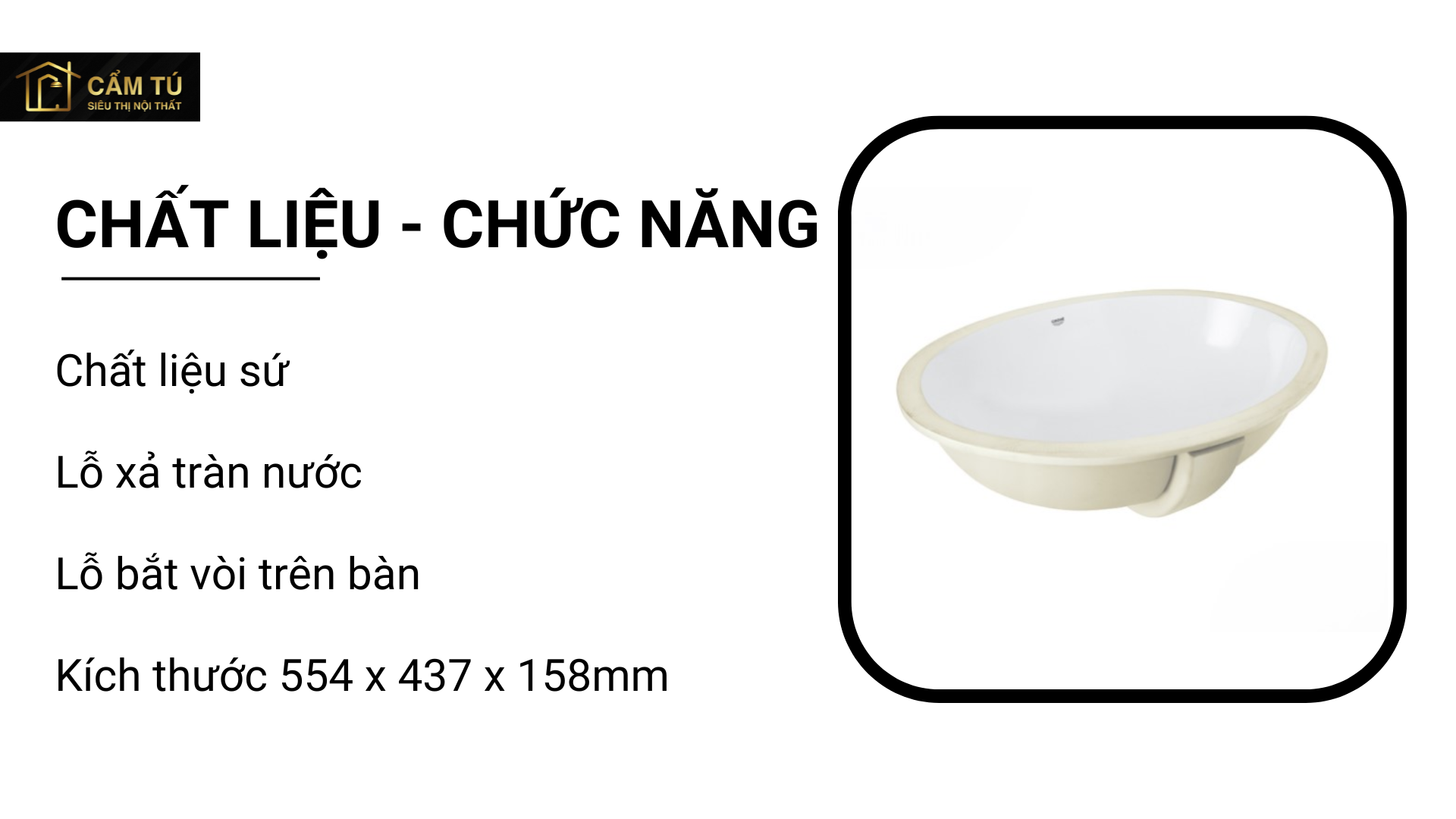 Chậu Rửa Mặt Lavabo Grohe 3971100H Eurosmart Âm Bàn