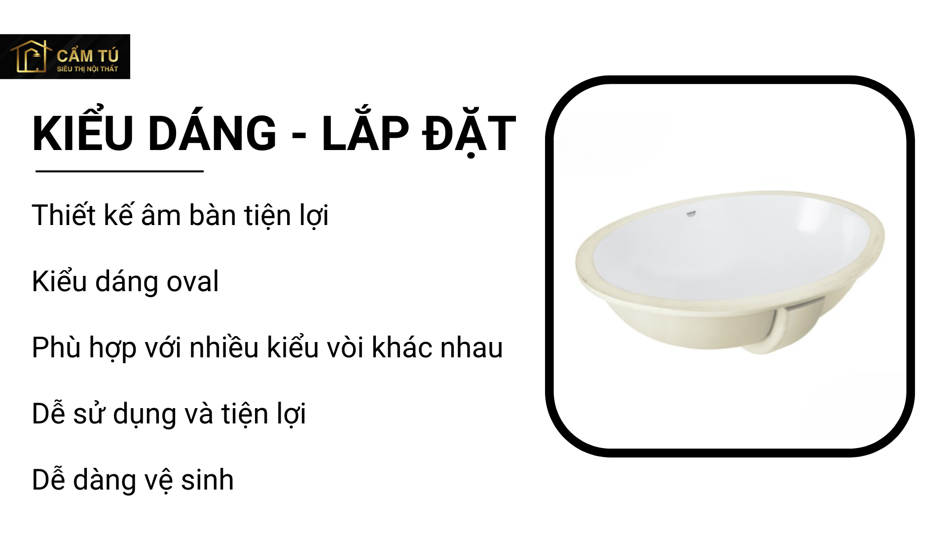 Chậu Rửa Mặt Lavabo Grohe 3971100H Eurosmart Âm Bàn