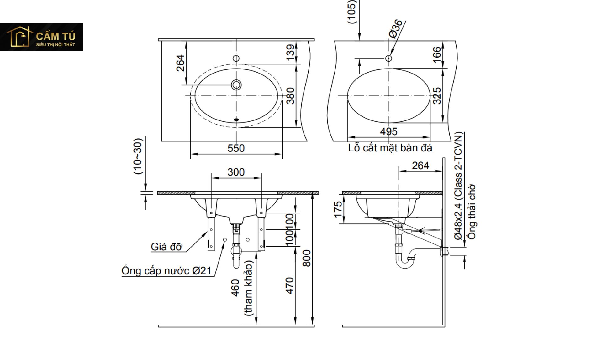 Chậu Rửa Lavabo Âm Bàn INAX L-2216V