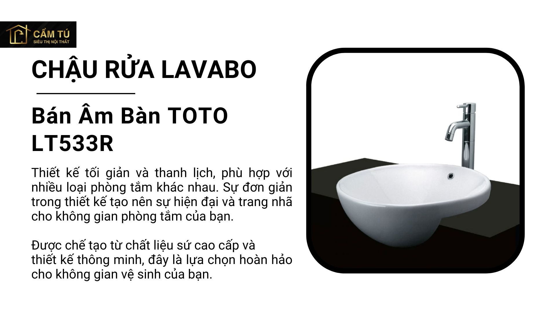 Chậu Rửa Lavabo Bán Âm Bàn TOTO LT533R