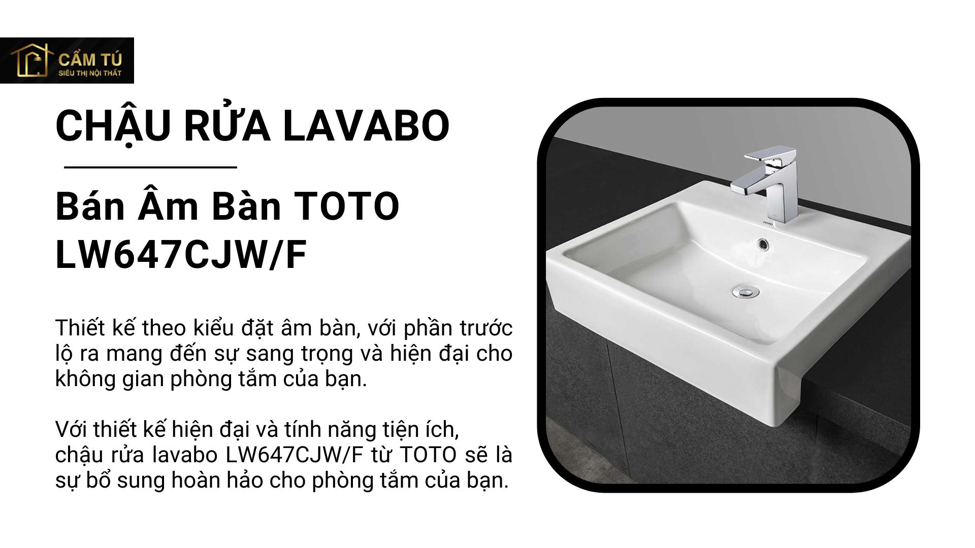 Chậu Rửa Lavabo Bán Âm Bàn TOTO LW647CJW/F
