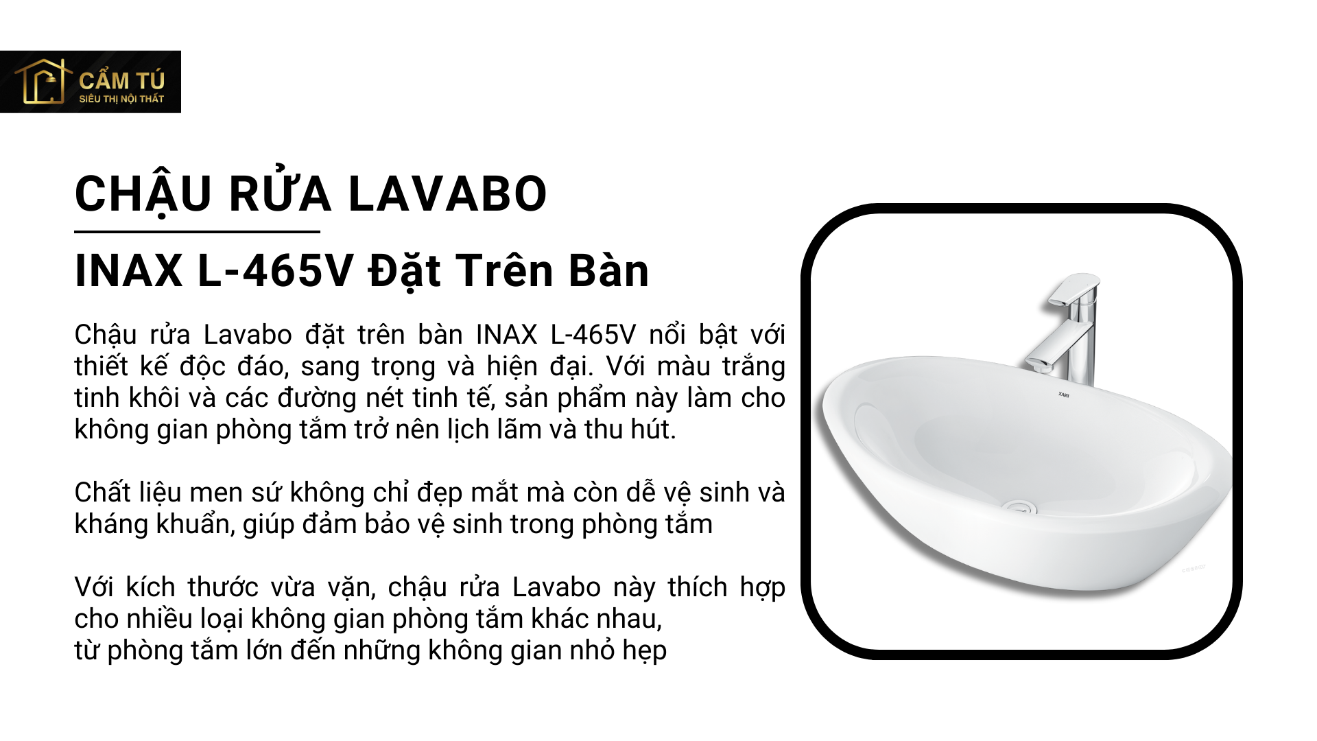Chậu Rửa Lavabo Đặt Trên Bàn INAX L-465V