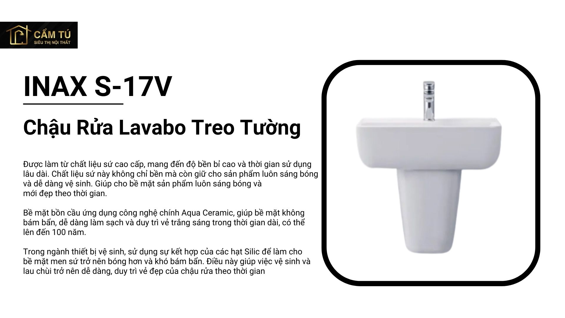 Chậu Rửa Lavabo Treo Tường INAX S-17V