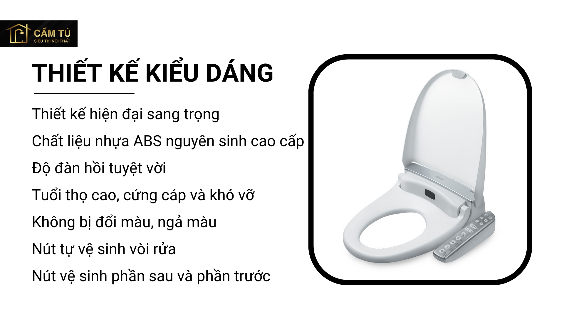 Nắp Bàn Cầu Điện Tử CAESAR TAF200H Đa Năng
