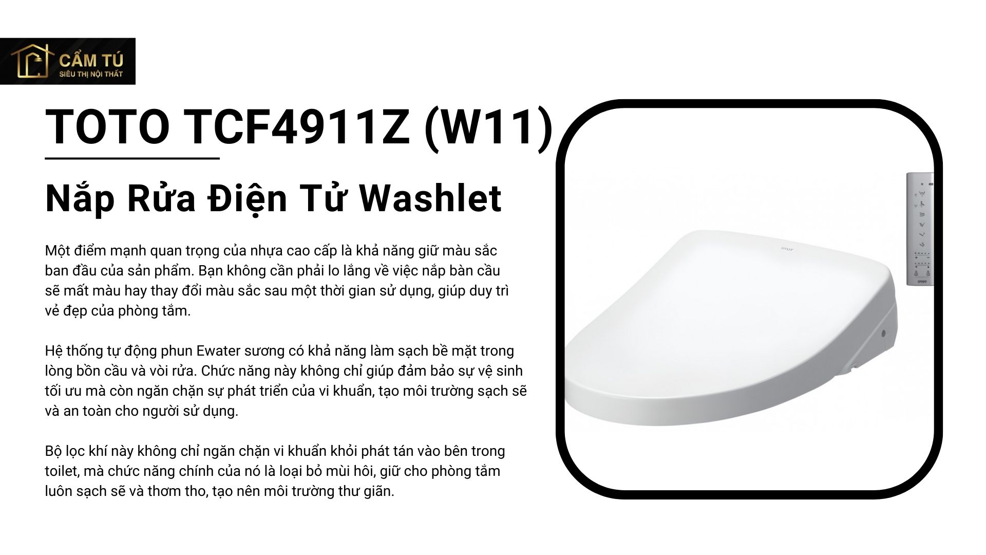 Nắp Rửa Điện Tử Washlet TOTO TCF4911Z (W11)