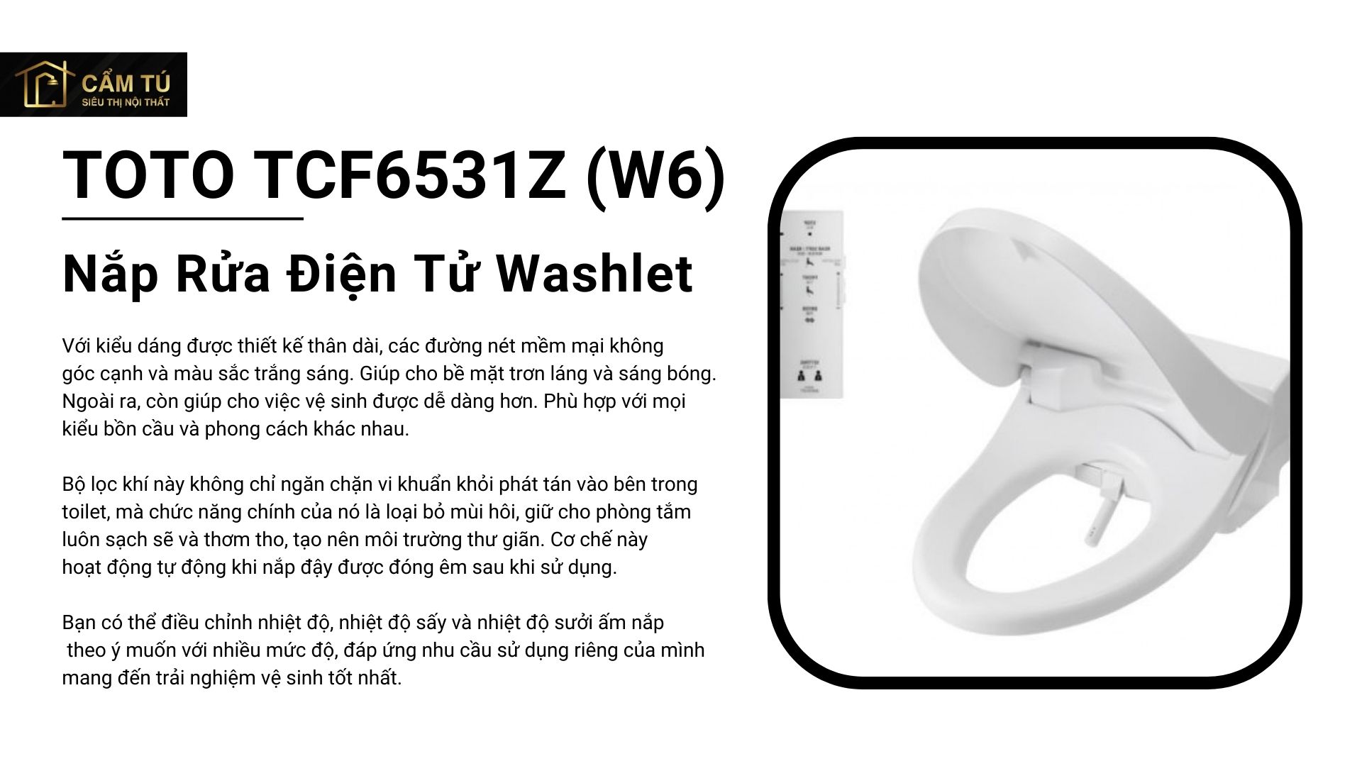 Nắp Rửa Điện Tử Washlet TOTO TCF6531Z (W6)