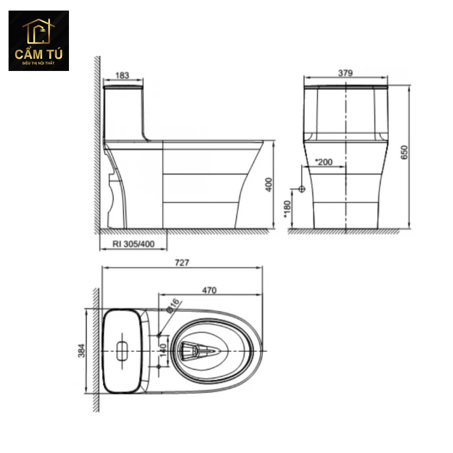 Bồn Cầu American Standard WP-1880 (WP1880) Một Khối Dòng Signature