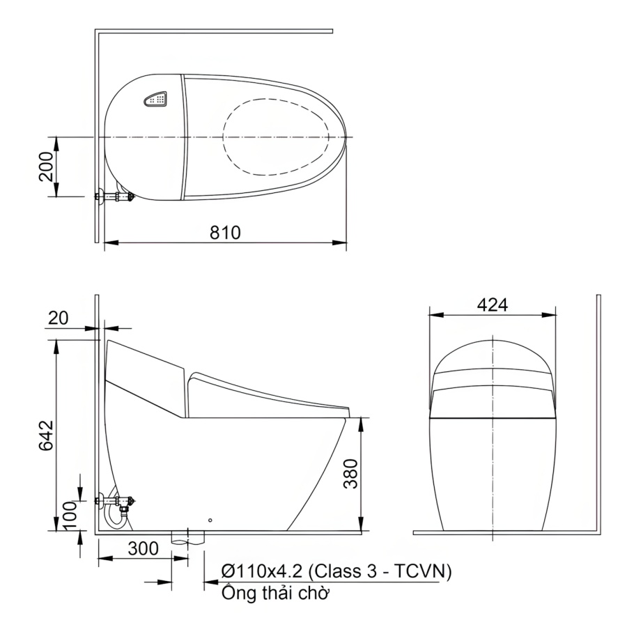 Bồn Cầu Nắp Điện Tử INAX AC-2700/CW-H18VN