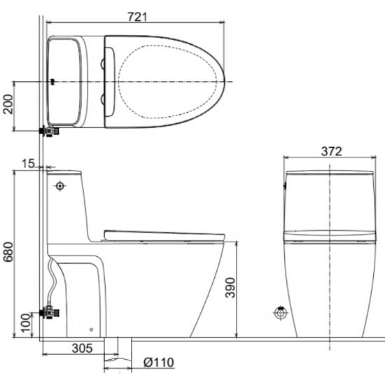 Bồn Cầu INAX ACT-902/CW-KB22AVN Nắp Điện Tử Xả Cảm Ứng