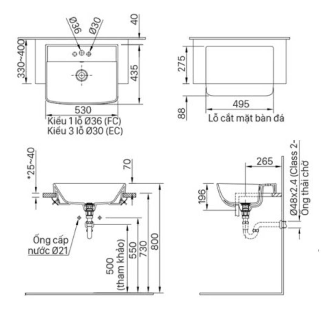 Chậu Rửa Mặt Lavabo Inax AL-345V (AL345V) Bán Âm