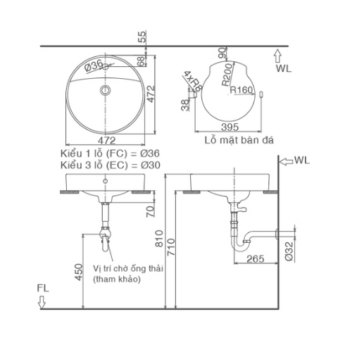 Chậu Rửa Lavabo Inax AL-294V (AL294V) Đặt Bàn AquaCeramic