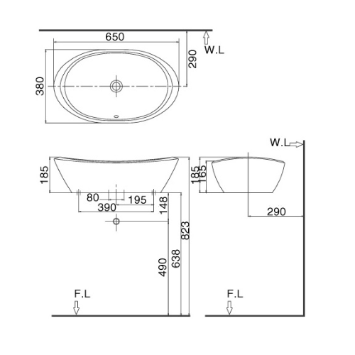 Chậu Rửa Mặt Lavabo Inax AL-465V (AL465V) Đặt Bàn AquaCeramic