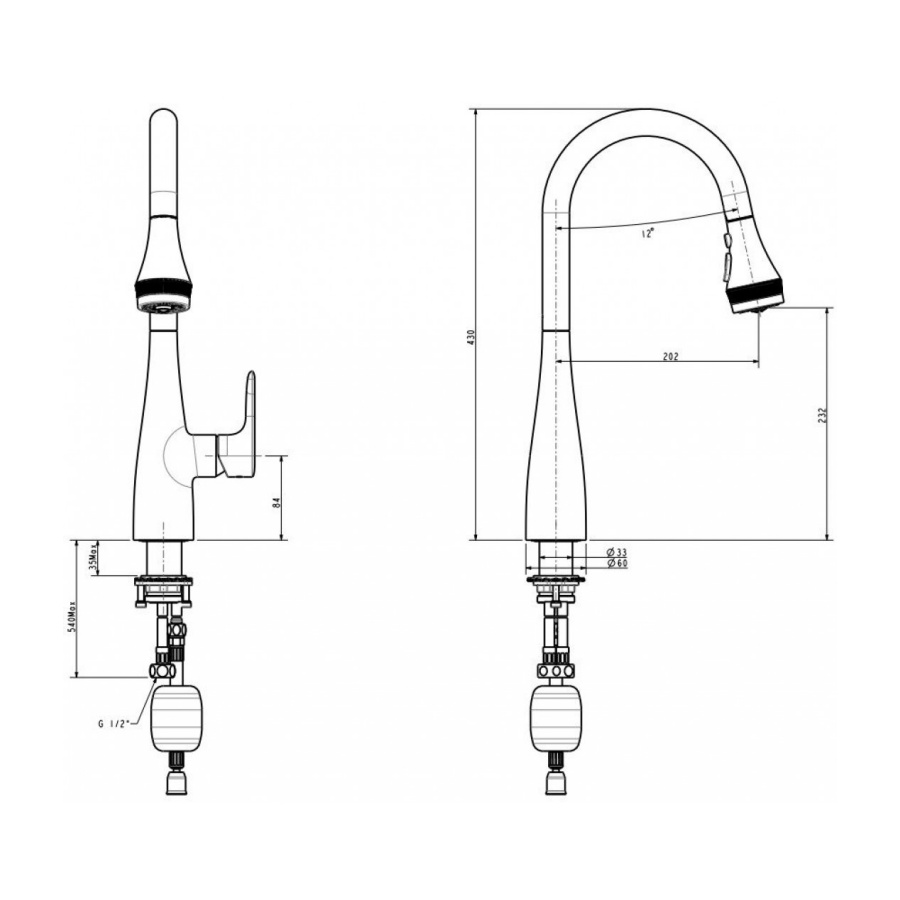 Vòi Rửa Chén American Standard 1009150000 Nóng Lạnh Rút Dây Cynet