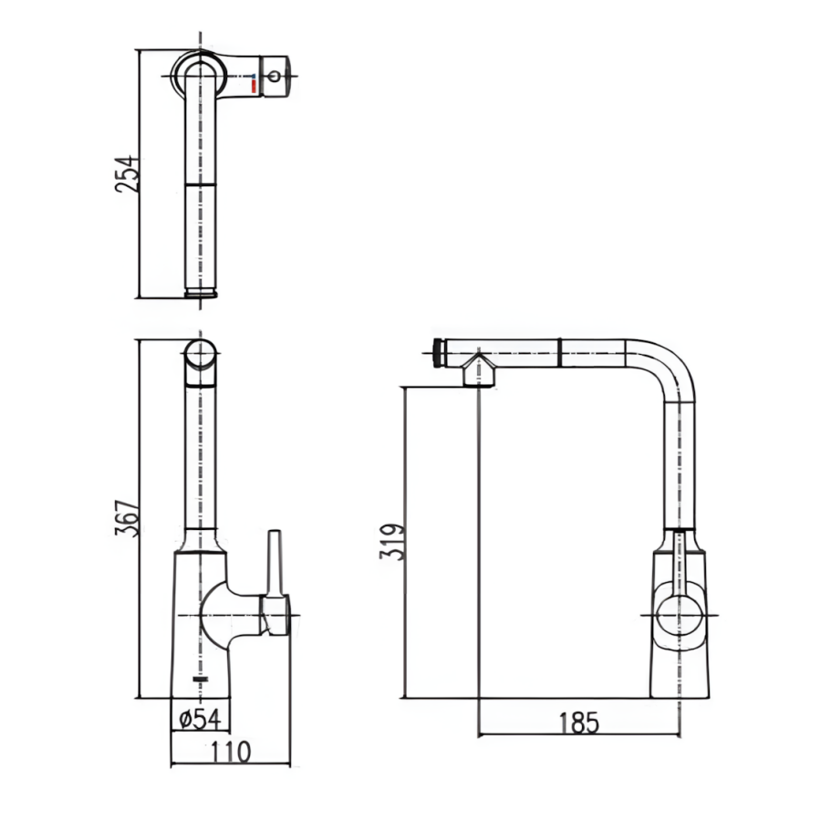 Vòi Rửa Chén Dây Rút Inax SFV-907SX Nóng Lạnh