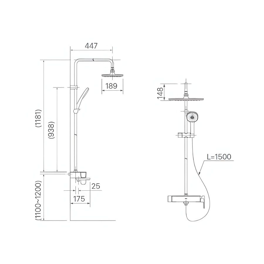 Vòi Sen Cây Inax BFV-635S Nóng Lạnh