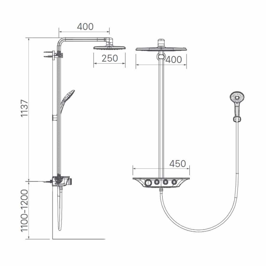 Vòi Sen Cây Inax BFV-655T Nhiệt Độ