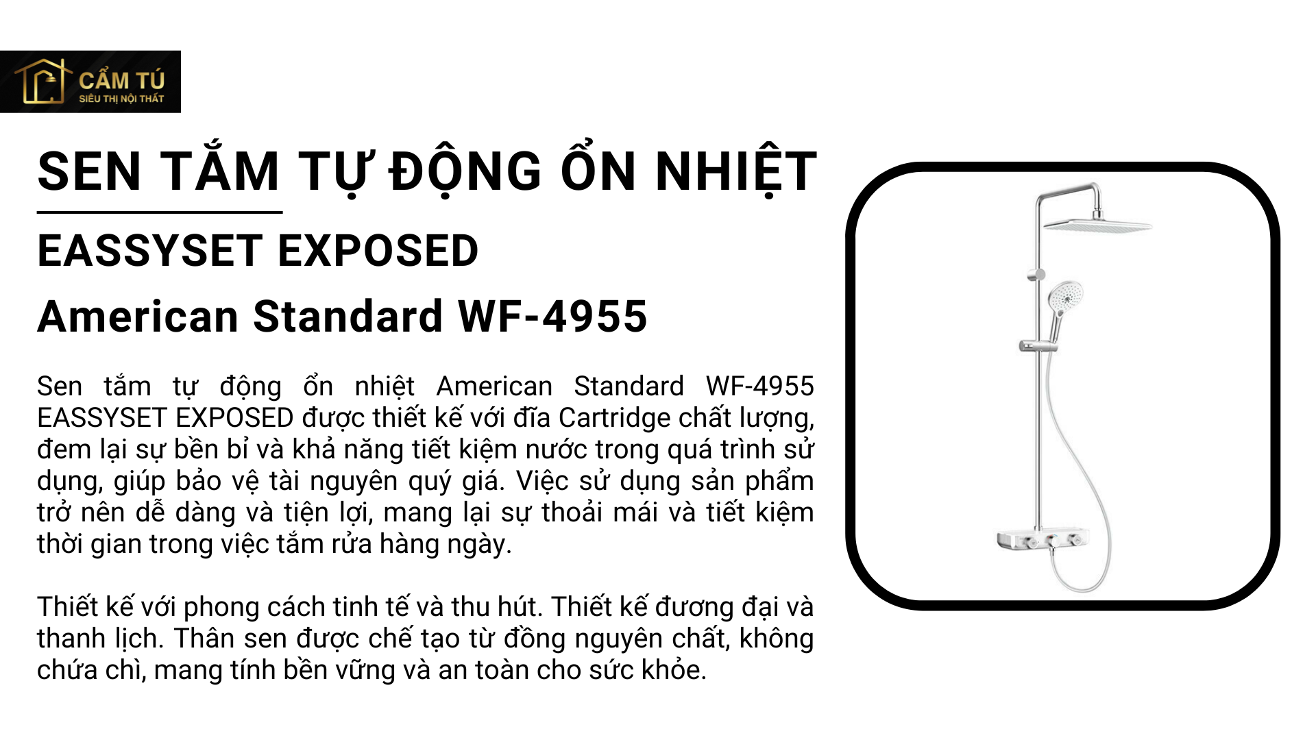 Sen tắm tự động ổn nhiệt EASSYSET EXPOSED American Standard WF-4955