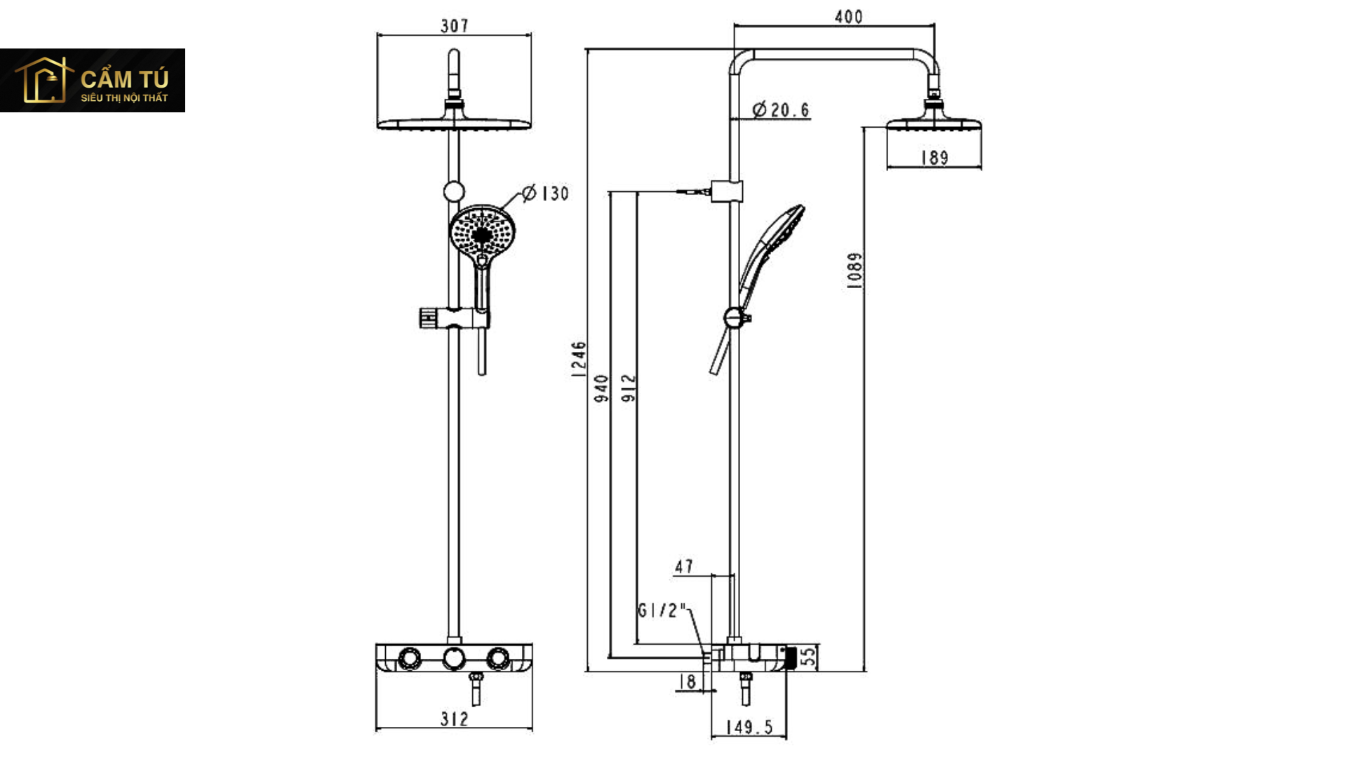 Sen tắm tự động ổn nhiệt EASSYSET EXPOSED American Standard WF-4955