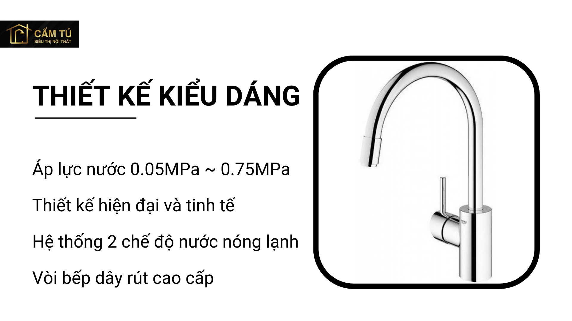 Vòi Bếp Grohe Concetto 32663001 Dây Rút