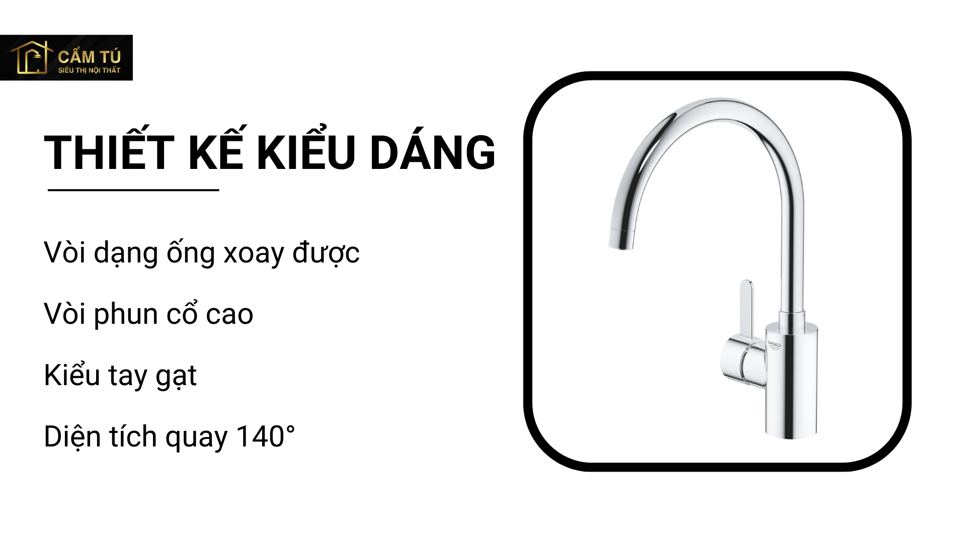 Vòi Bếp Grohe Euromart Cosmo 32843000 Nóng Lạnh