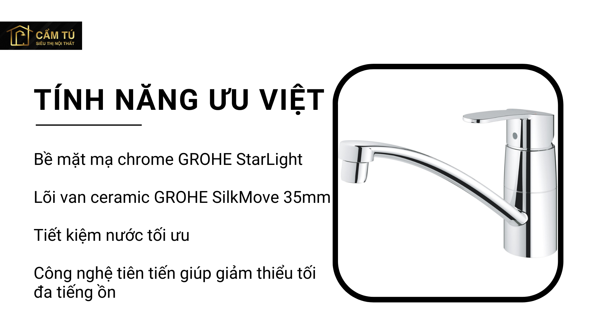 Vòi Bếp Grohe Eurrostyle Cosmo 33977002 Nóng Lạnh