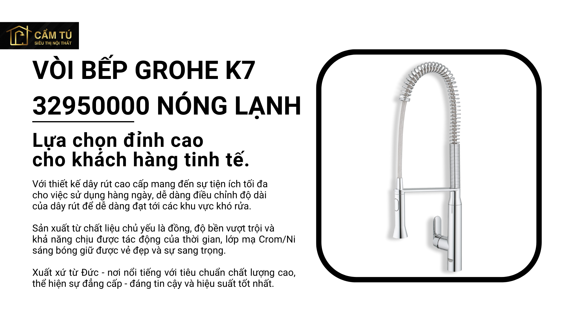 Vòi Bếp Grohe K7 32950000 Nóng Lạnh