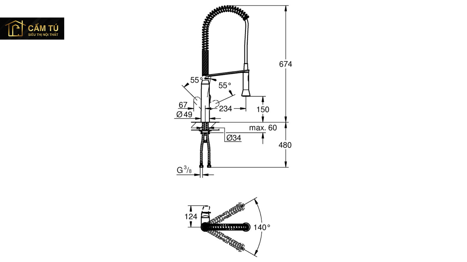 Vòi Bếp Grohe K7 32950000 Nóng Lạnh