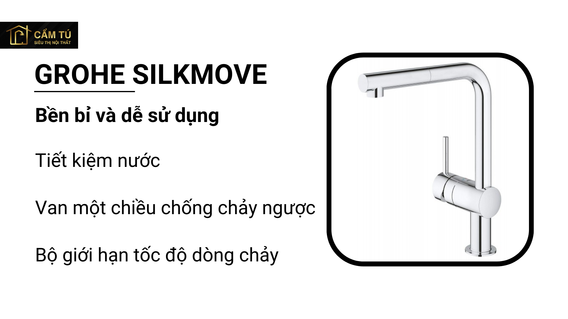 Vòi Bếp Grohe Minta 32168000 Dây Rút