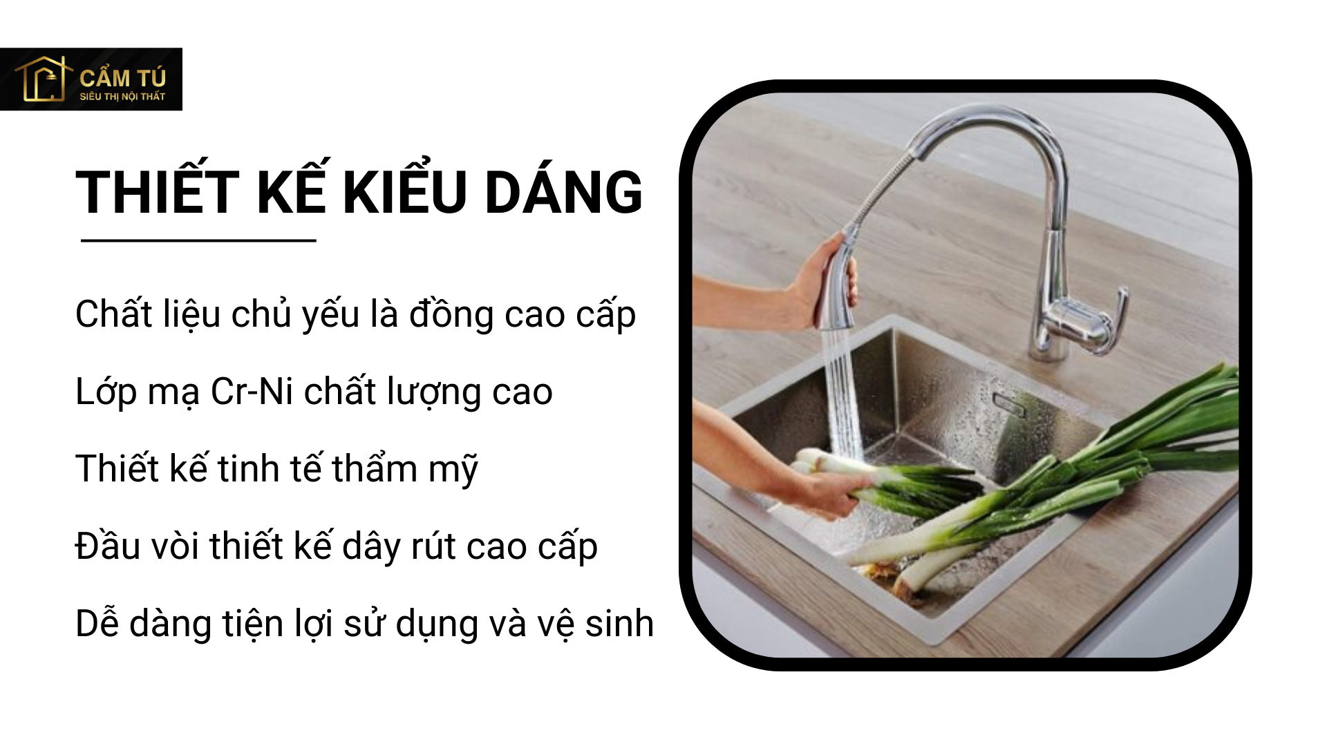 Vòi Bếp Grohe Zedra 32294001 Dây Rút