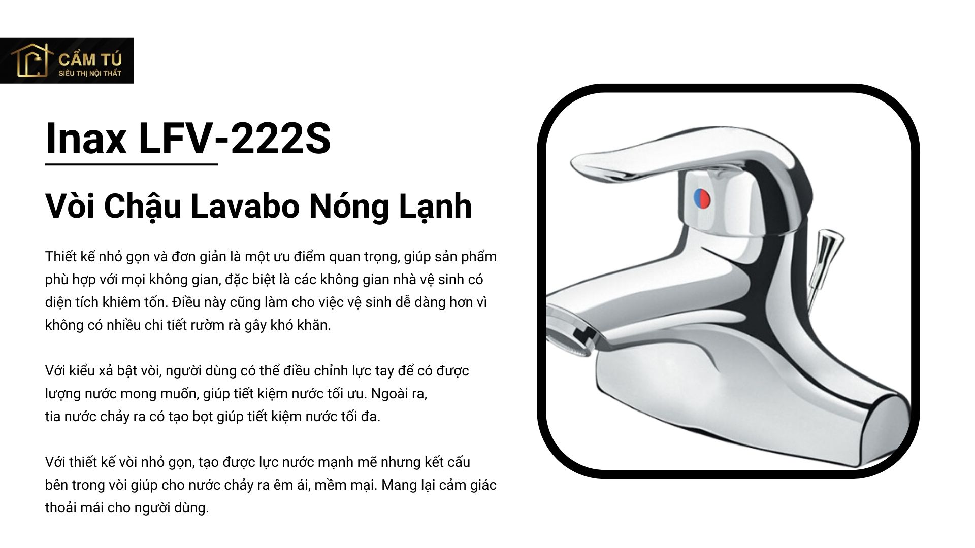 Vòi Chậu Lavabo Inax LFV-222S Nóng Lạnh
