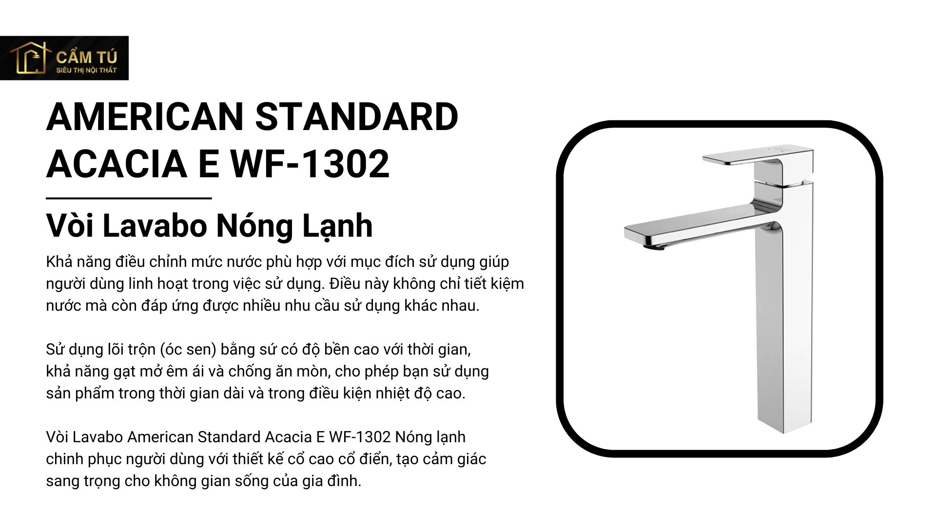 Vòi Lavabo American Standard Acacia E WF-1302 Nóng Lạnh
