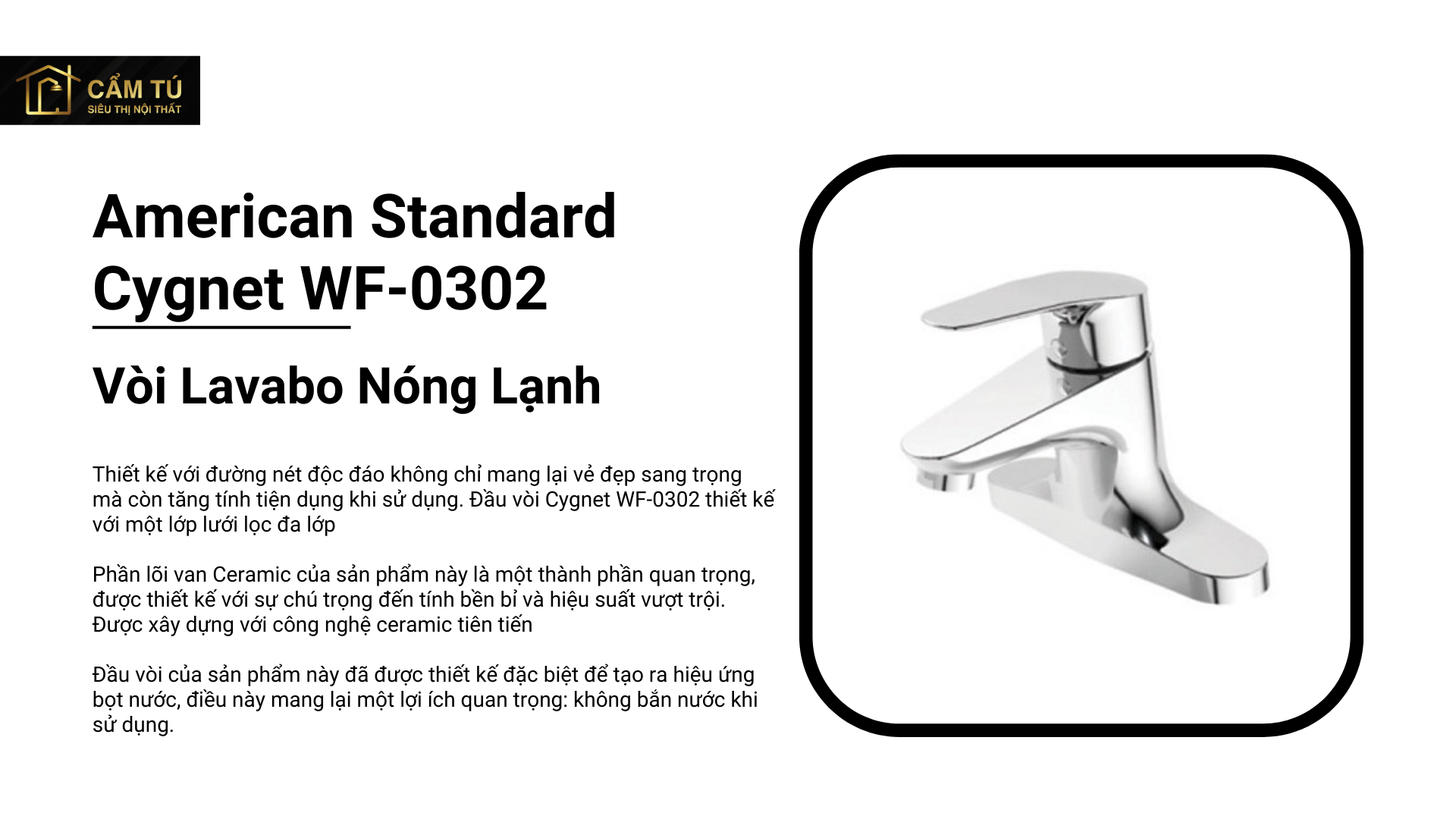 Vòi Lavabo American Standard Cygnet WF-0302 Nóng Lạnh