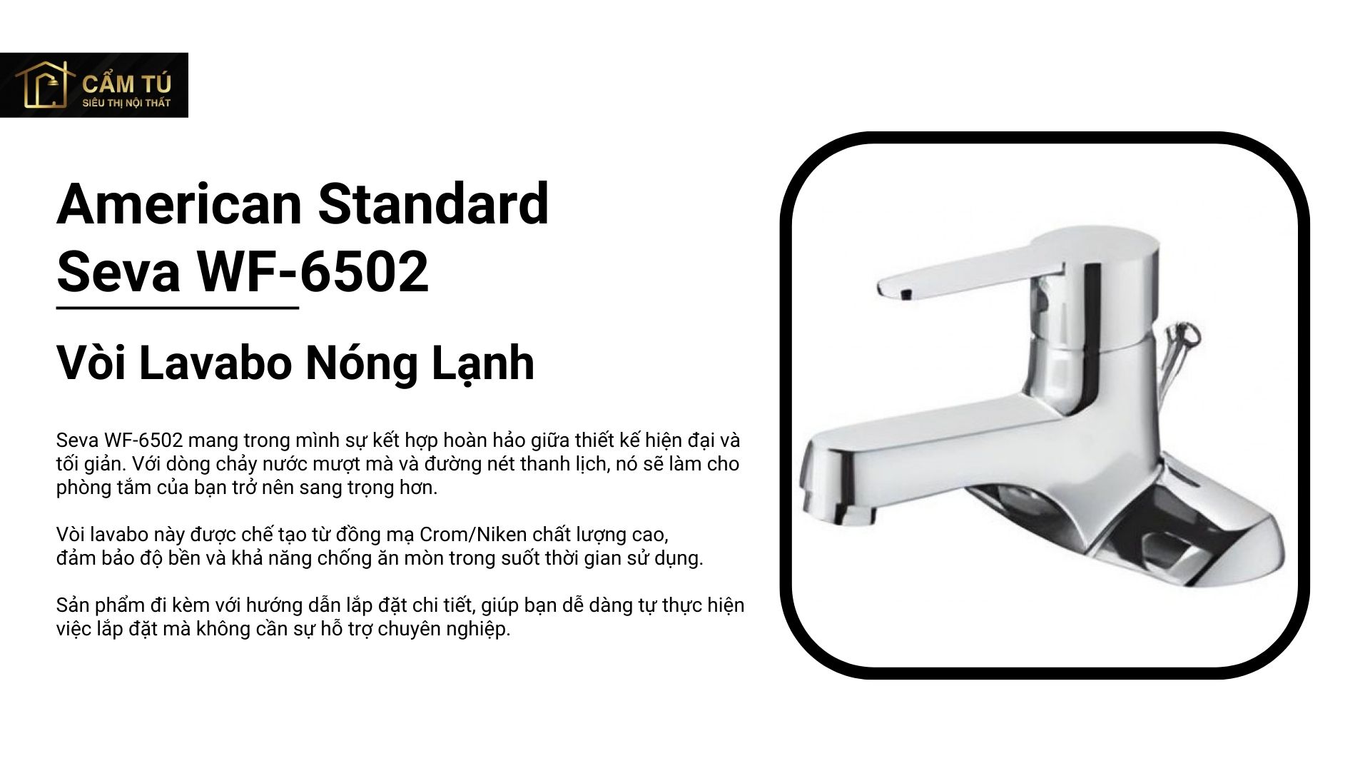 Vòi Lavabo 3 Lỗ American Standard WF-6502 Seva