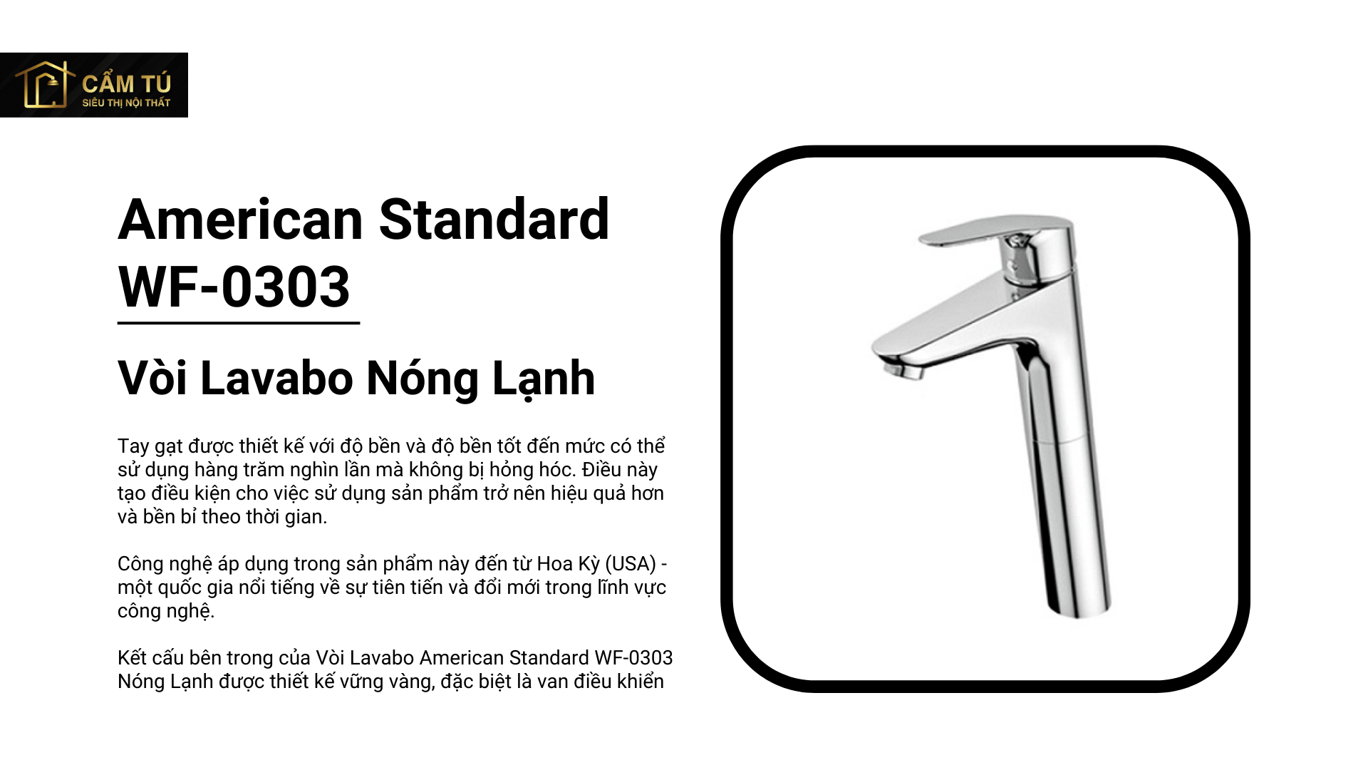 Vòi Lavabo Nóng Lạnh American Standard WF-0303