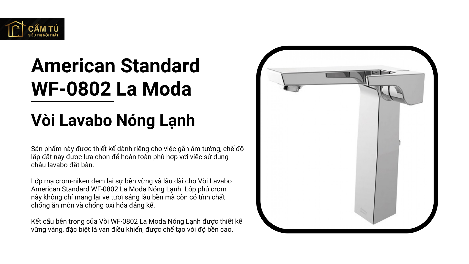 Vòi Lavabo Nóng Lạnh American Standard WF-0802 La Moda