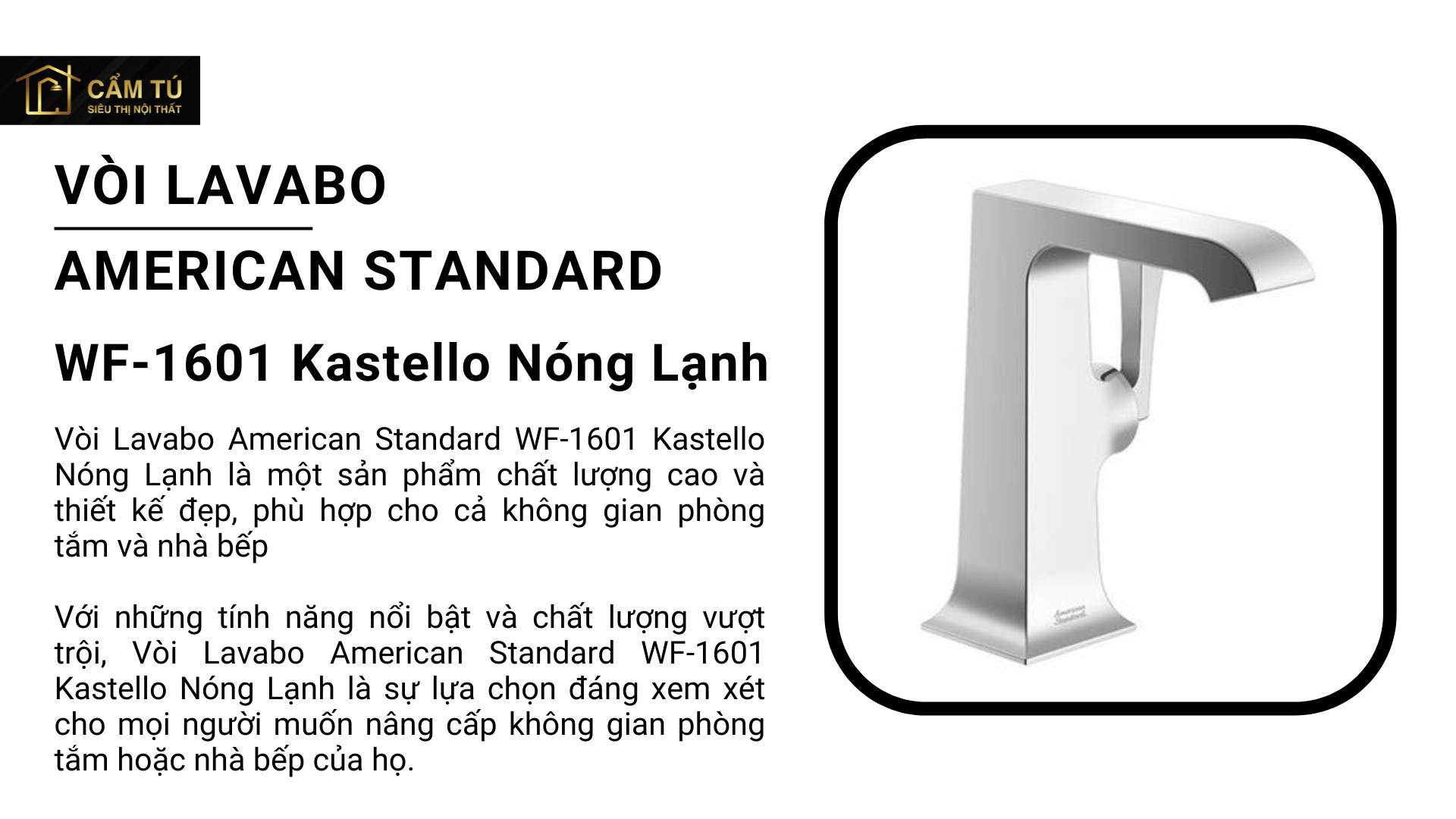 Vòi Lavabo Nóng Lạnh American Standard WF-1601 Kastello