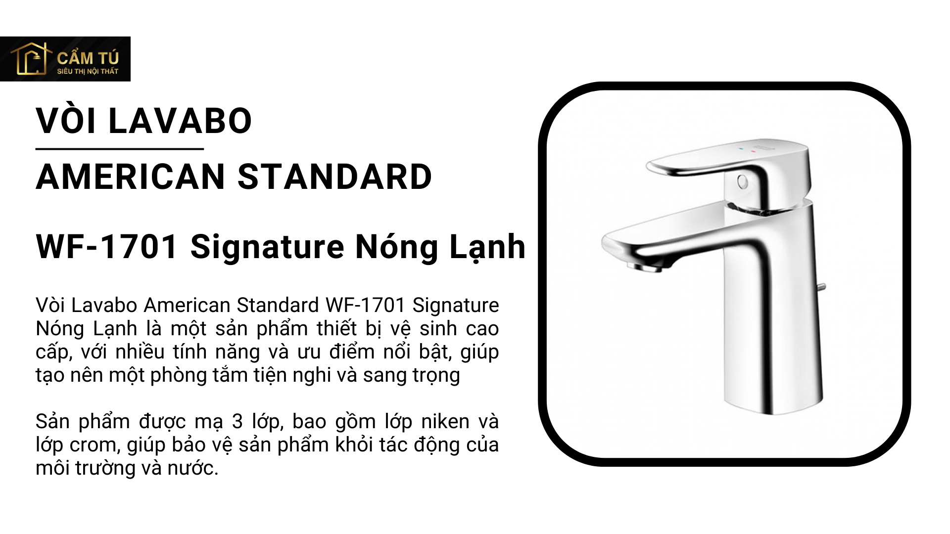 Vòi Lavabo Nóng Lạnh American Standard WF-1701 Signature