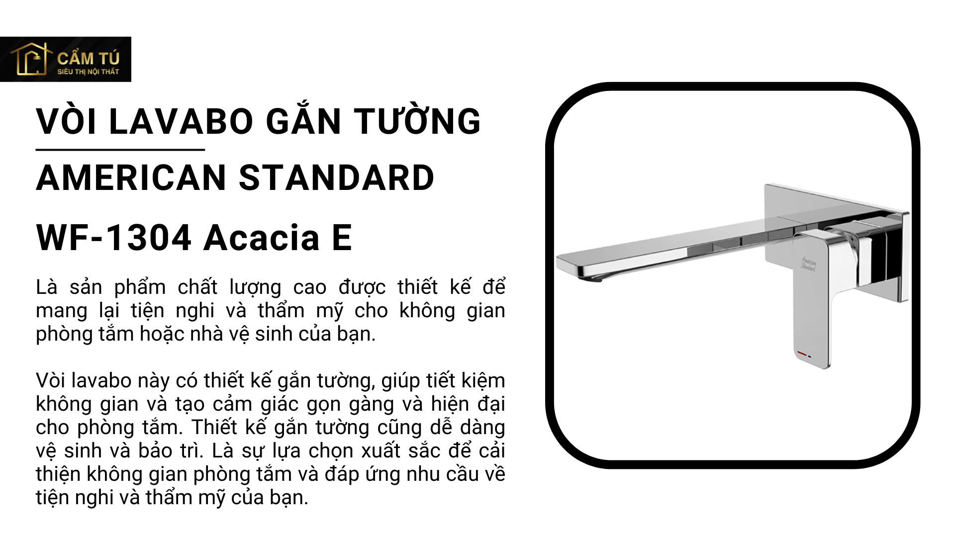 Vòi Lavabo Gắn Tường American Standard WF-1304 Acacia E