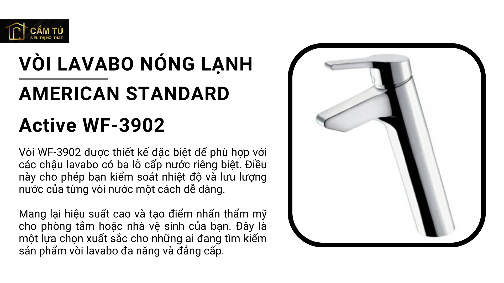 Vòi Lavabo Nóng Lạnh American Standard WF-3902 Active
