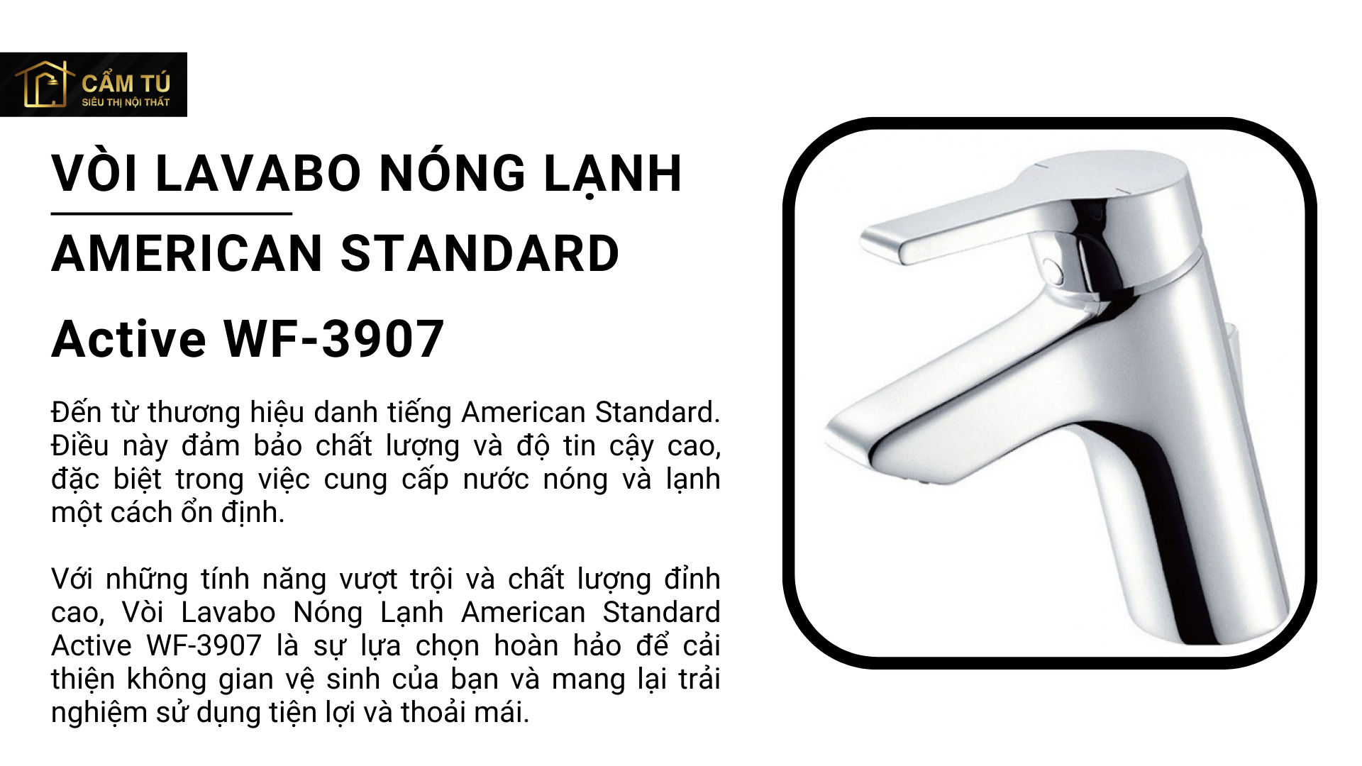 Vòi Lavabo Nóng Lạnh American Standard WF-3907 Active